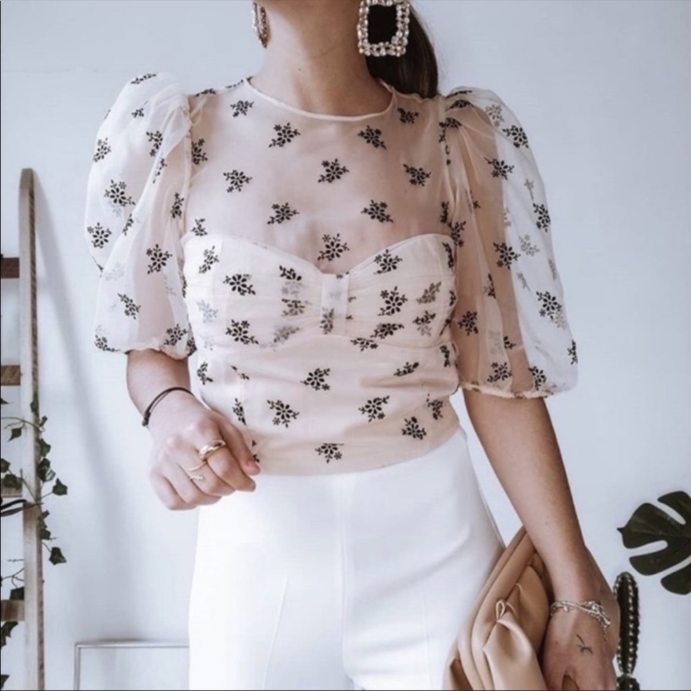 Zara pastel organza Blouse